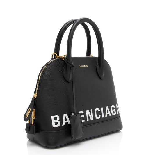 Balenciaga Grained Calfskin Ville Small Top Handle Bag