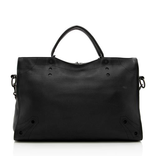 Balenciaga Leather Blackout City Satchel