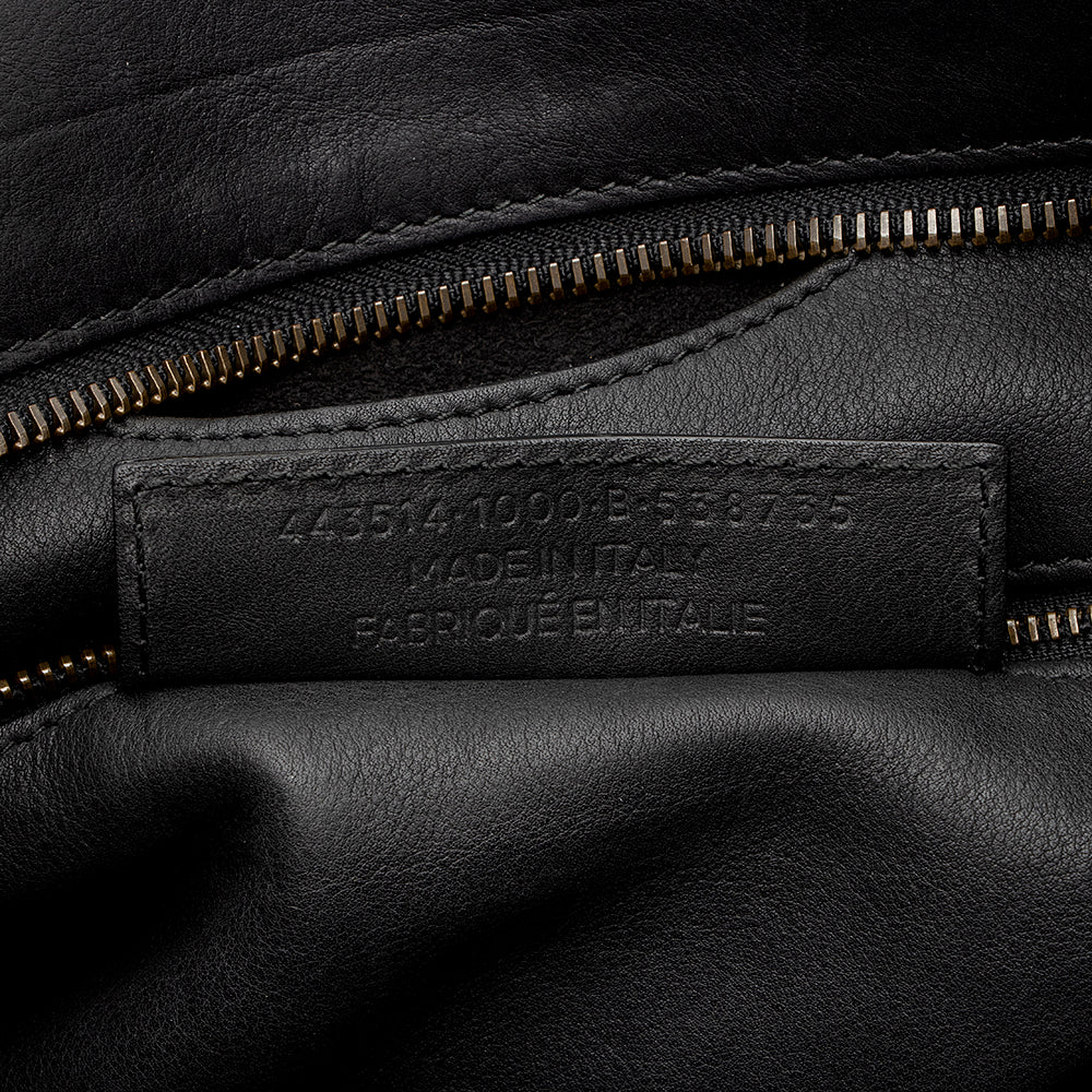 Balenciaga Leather Blackout City Satchel