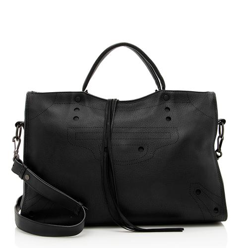 Balenciaga Leather Blackout City Satchel