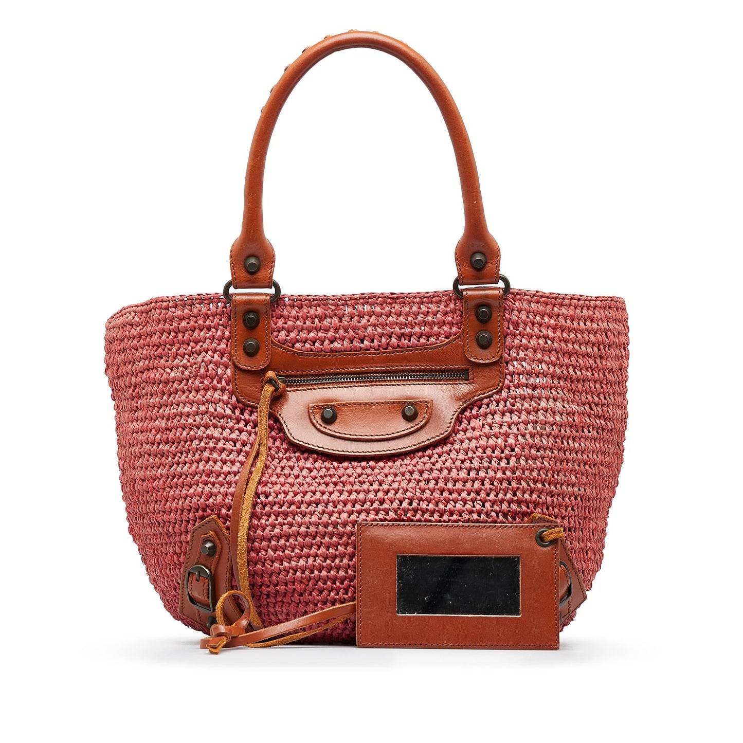 Balenciaga Motocross Classic Raffia Panier Handbag