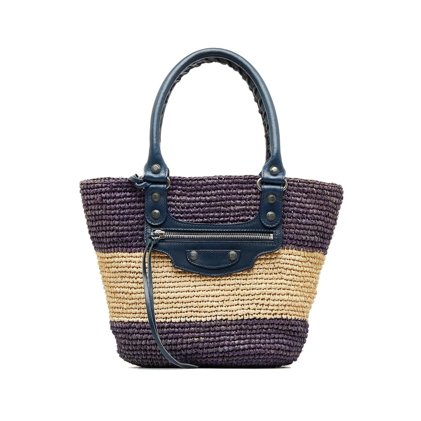 Balenciaga Motocross Classic Raffia Panier Handbag