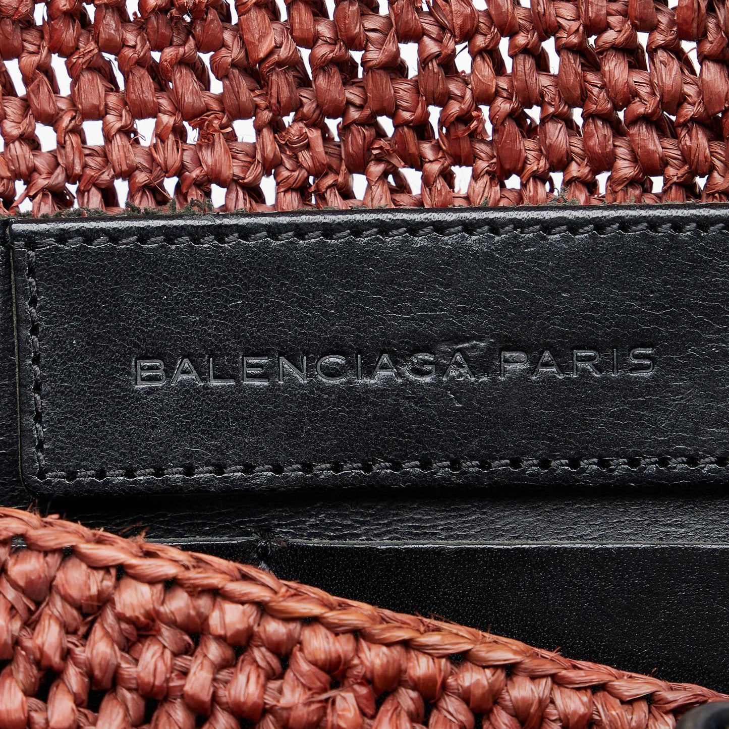 Balenciaga Motocross Classic Raffia Panier Tote