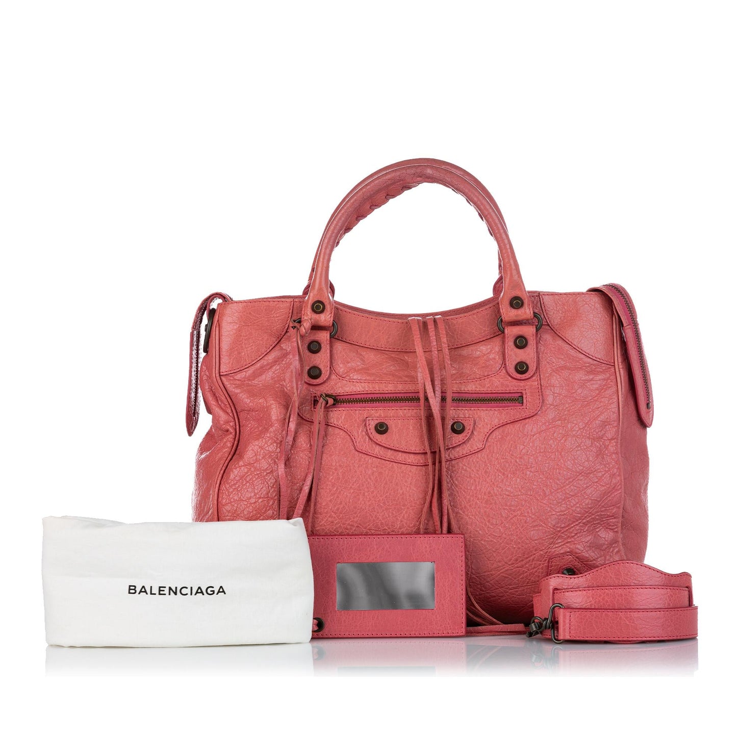 Balenciaga Motocross Classic Velo Lambskin Leather Satchel