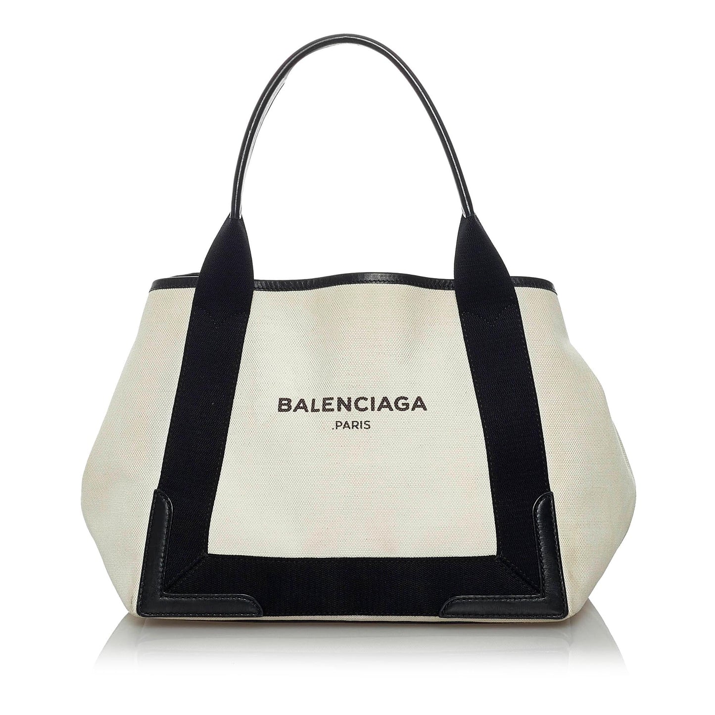 Balenciaga Navy Cabas Canvas Handbag