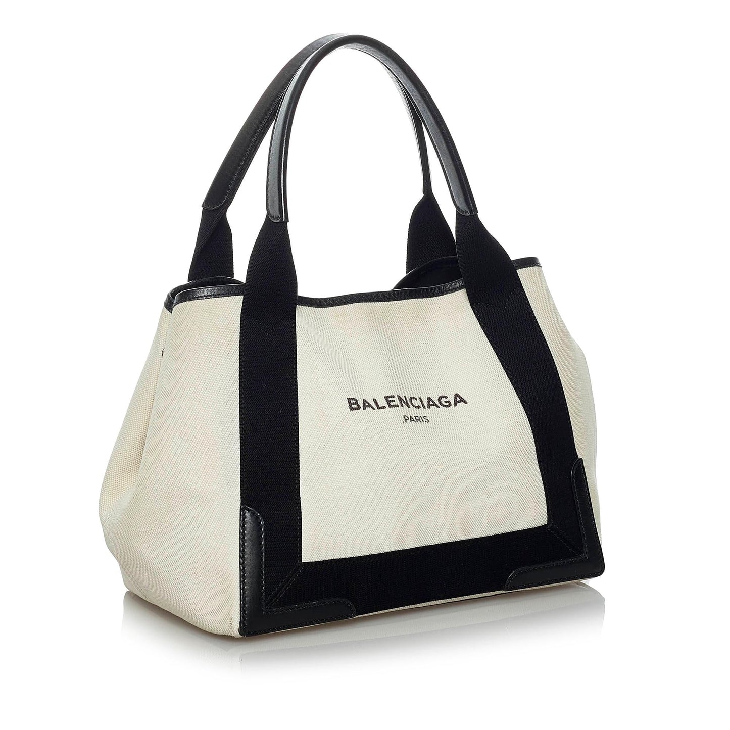 Balenciaga Navy Cabas Canvas Handbag