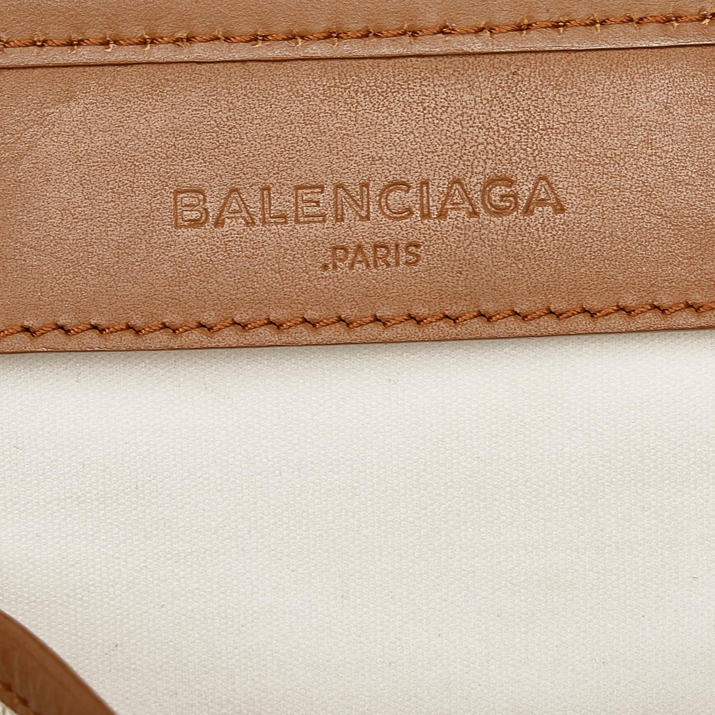 Balenciaga Navy Cabas Canvas Tote Bag