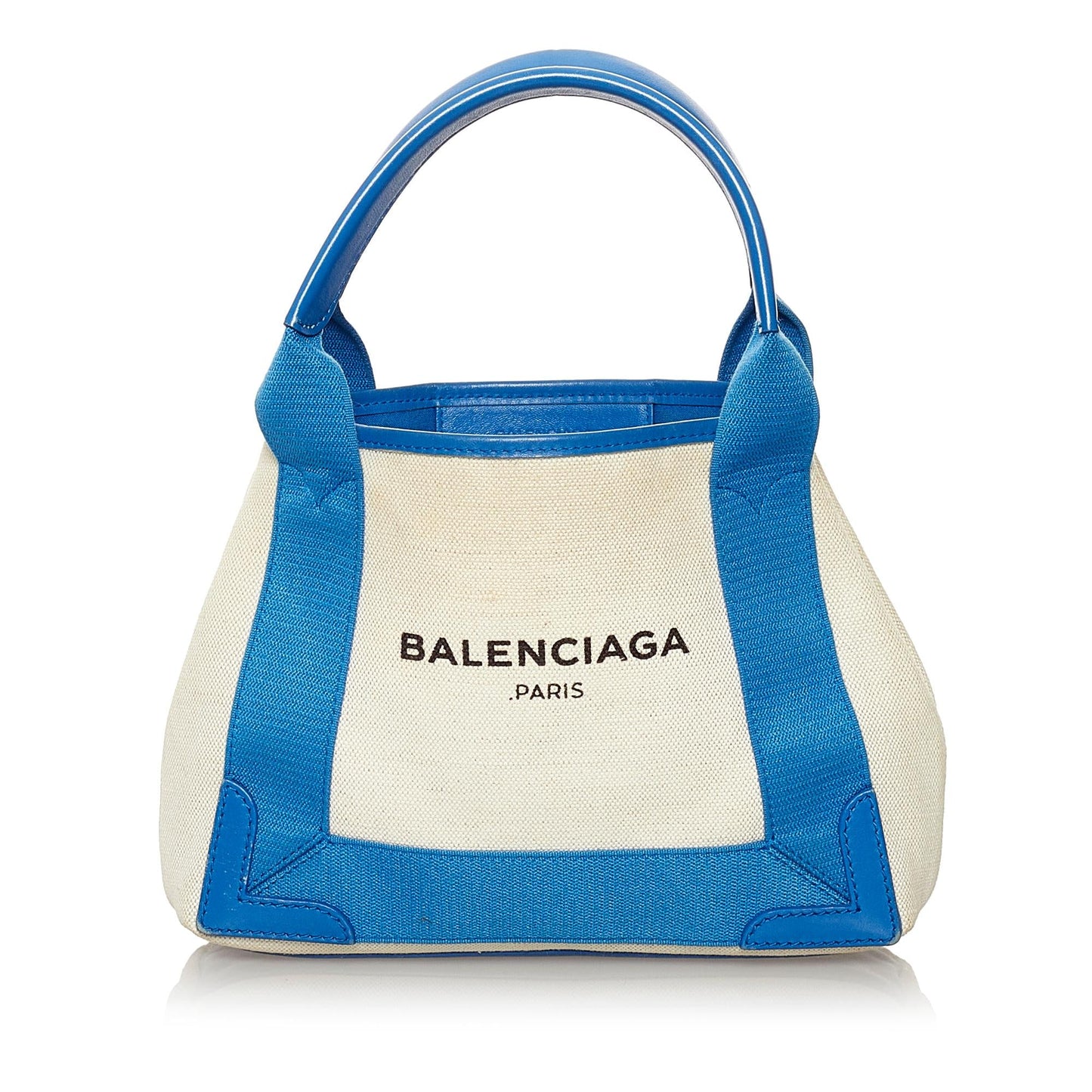 Balenciaga Navy Cabas XS Canvas Satchel