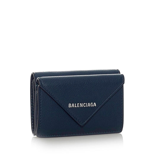 Balenciaga Papier Leather Compact Wallet