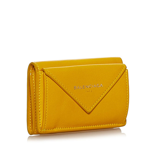 Balenciaga Papier Leather Compact Wallet