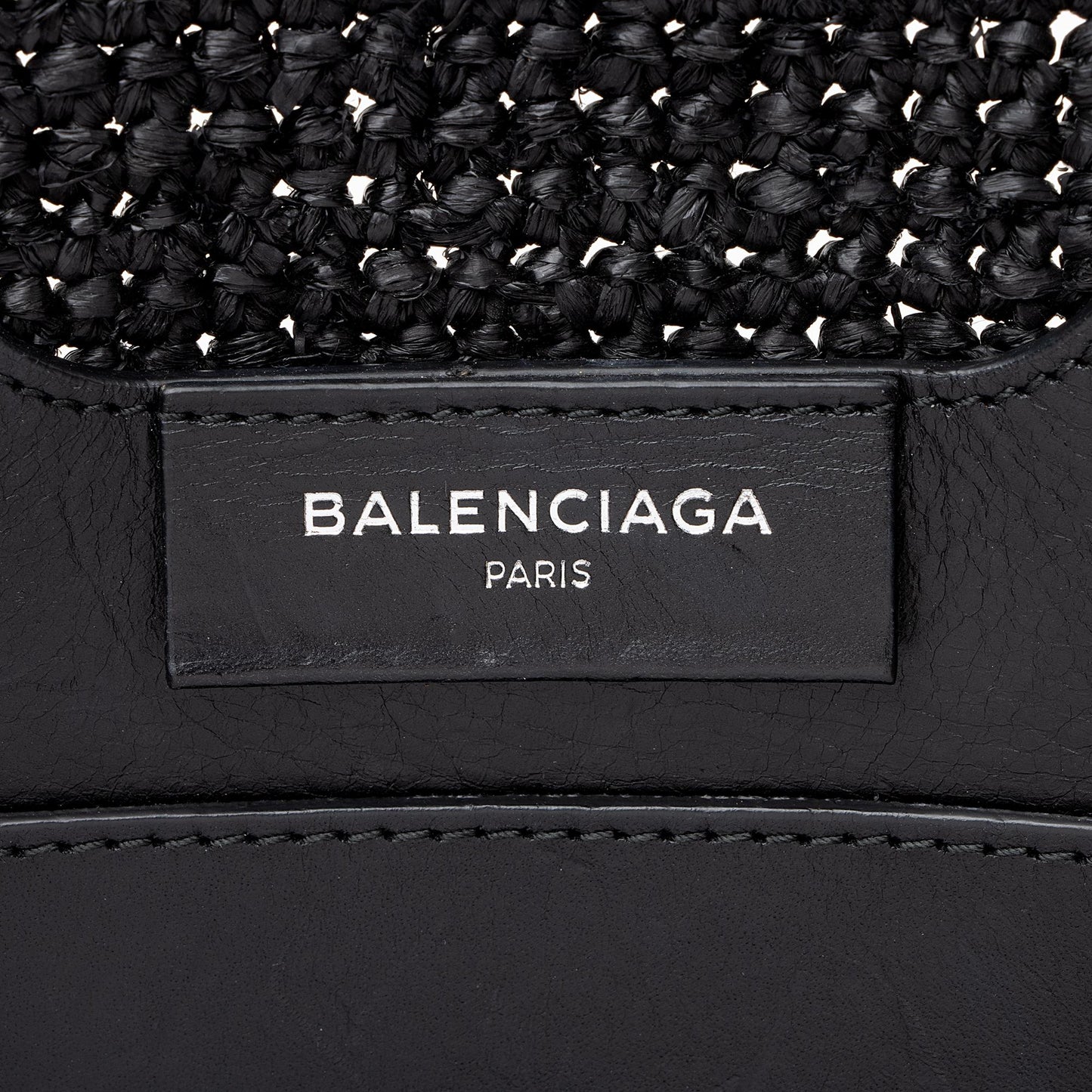 Balenciaga Raffia Striped Panier XS Tote