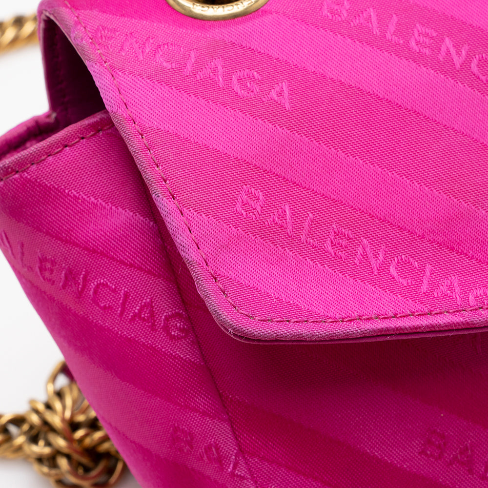 Balenciaga Satin Jacquard BB S Round Shoulder Bag - FINAL SALE