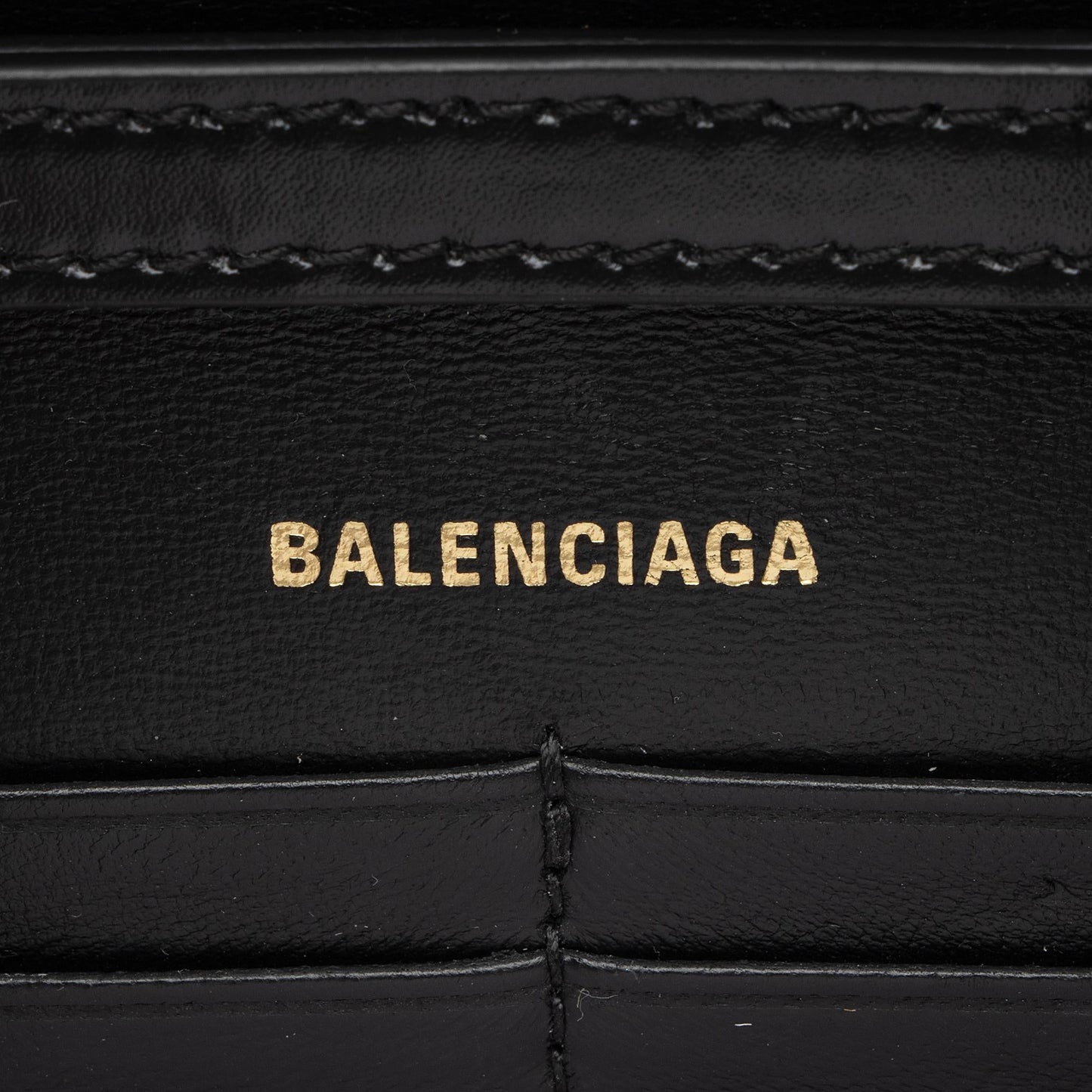 Balenciaga Shiny Calfskin Hourglass Wallet on Chain Bag