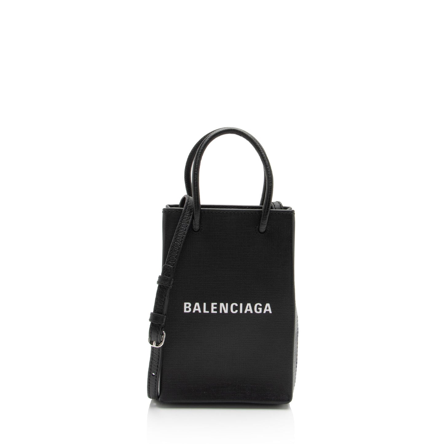 Balenciaga Textured Calfskin Phone Holder Crossbody