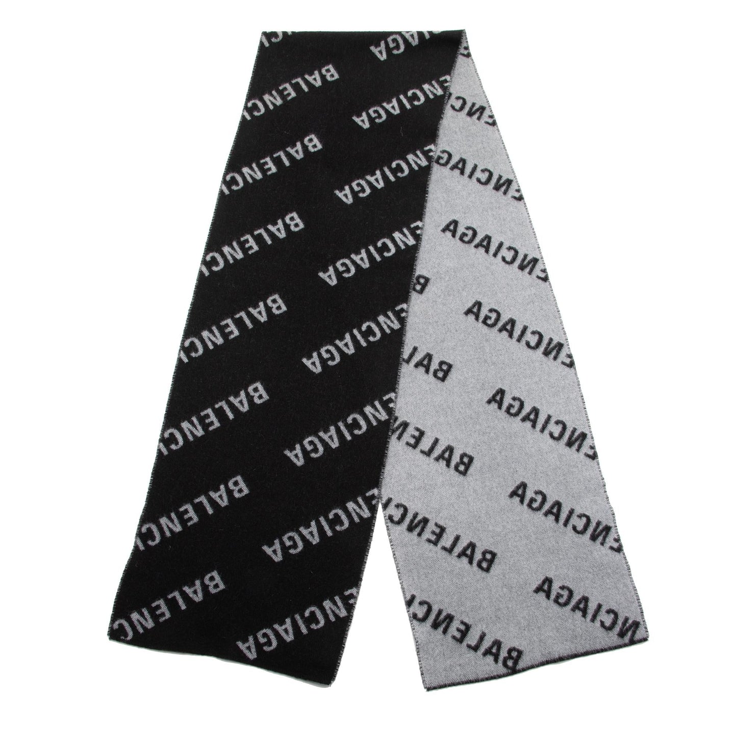 Balenciaga Wool Allover Logo Scarf