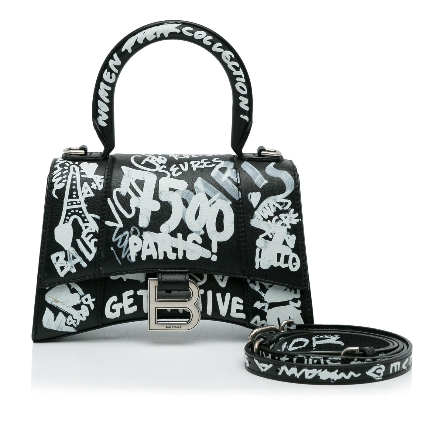 Balenciaga XS Hourglass Graffiti Satchel