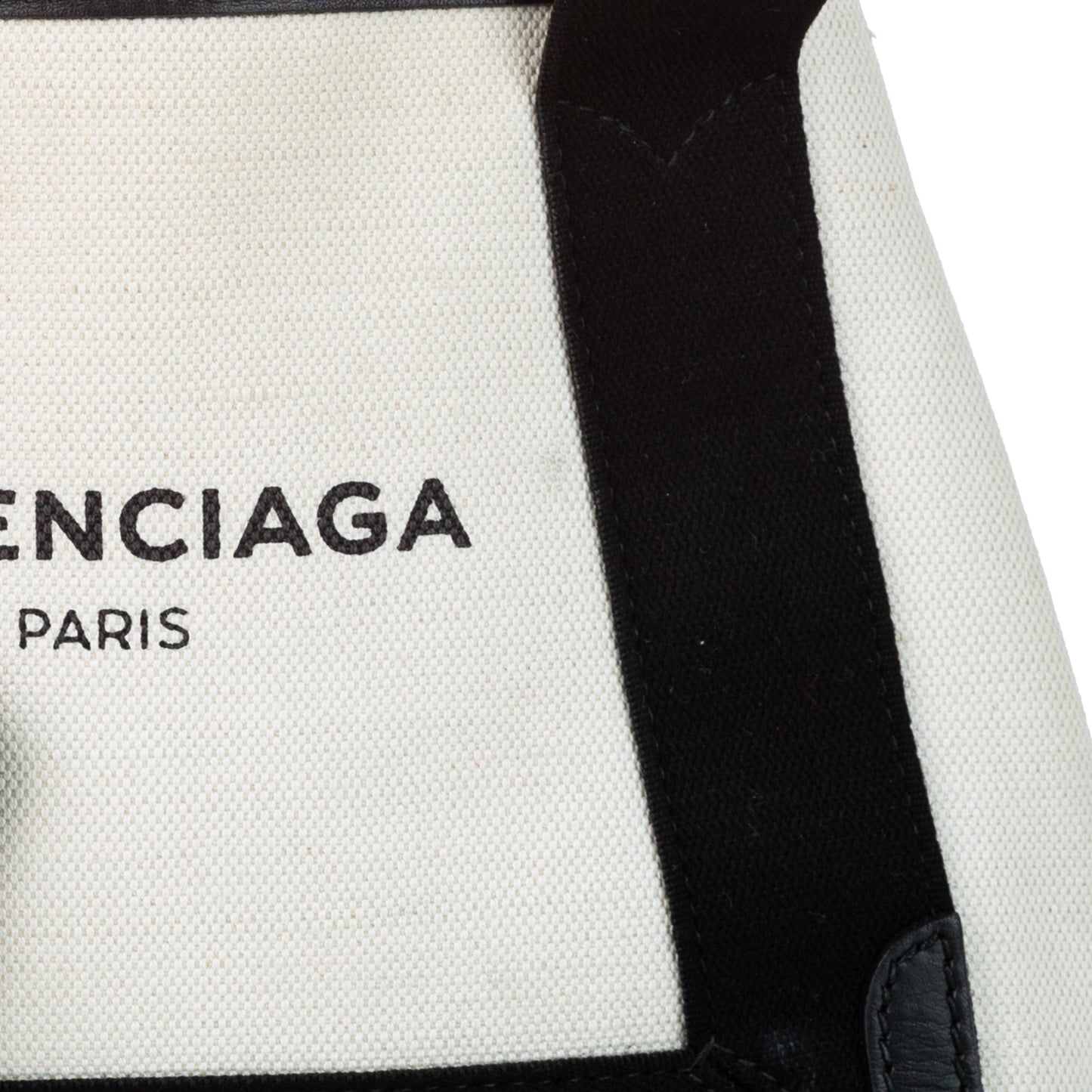 Balenciaga XS Navy Cabas Canvas Satchel