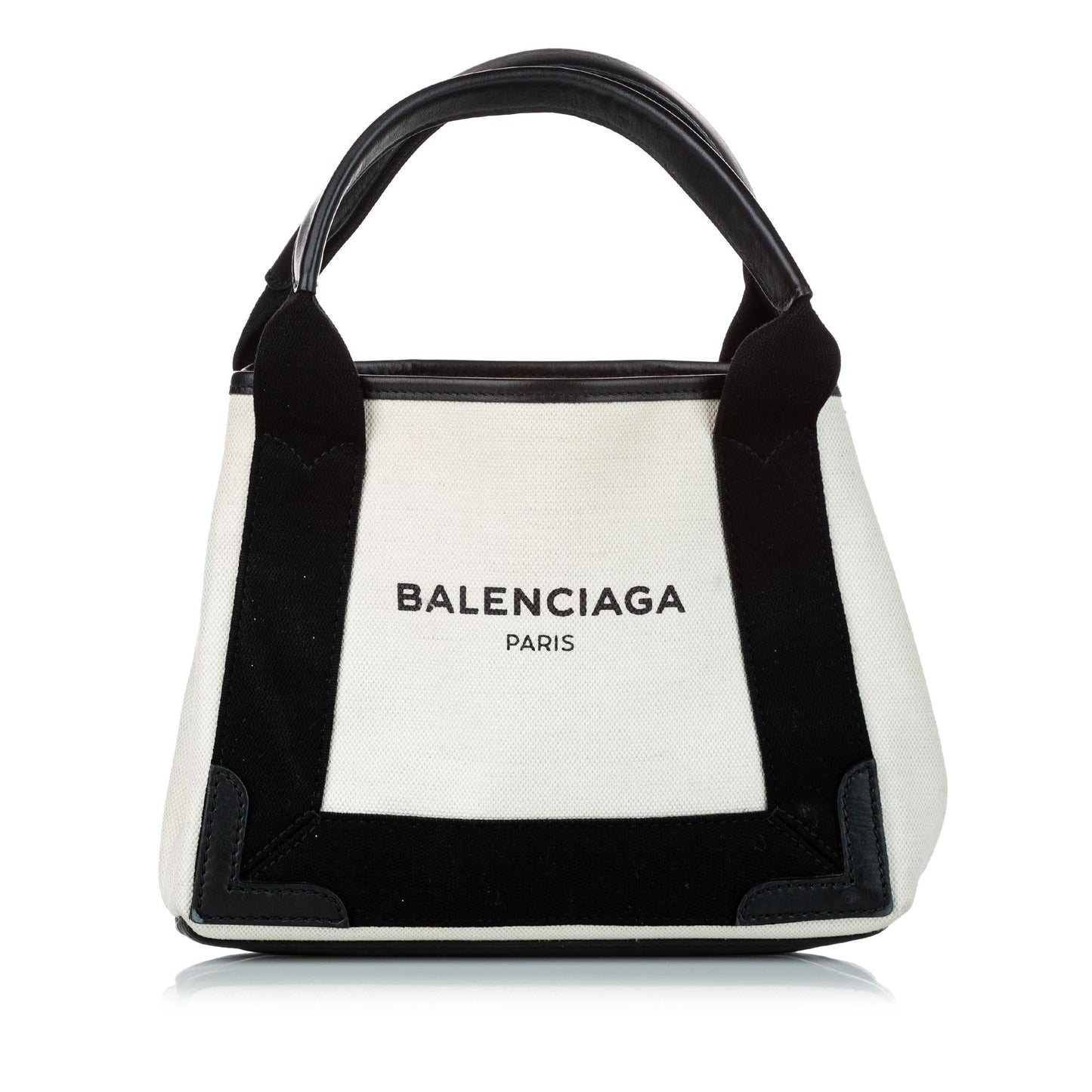 Balenciaga XS Navy Cabas Canvas Satchel