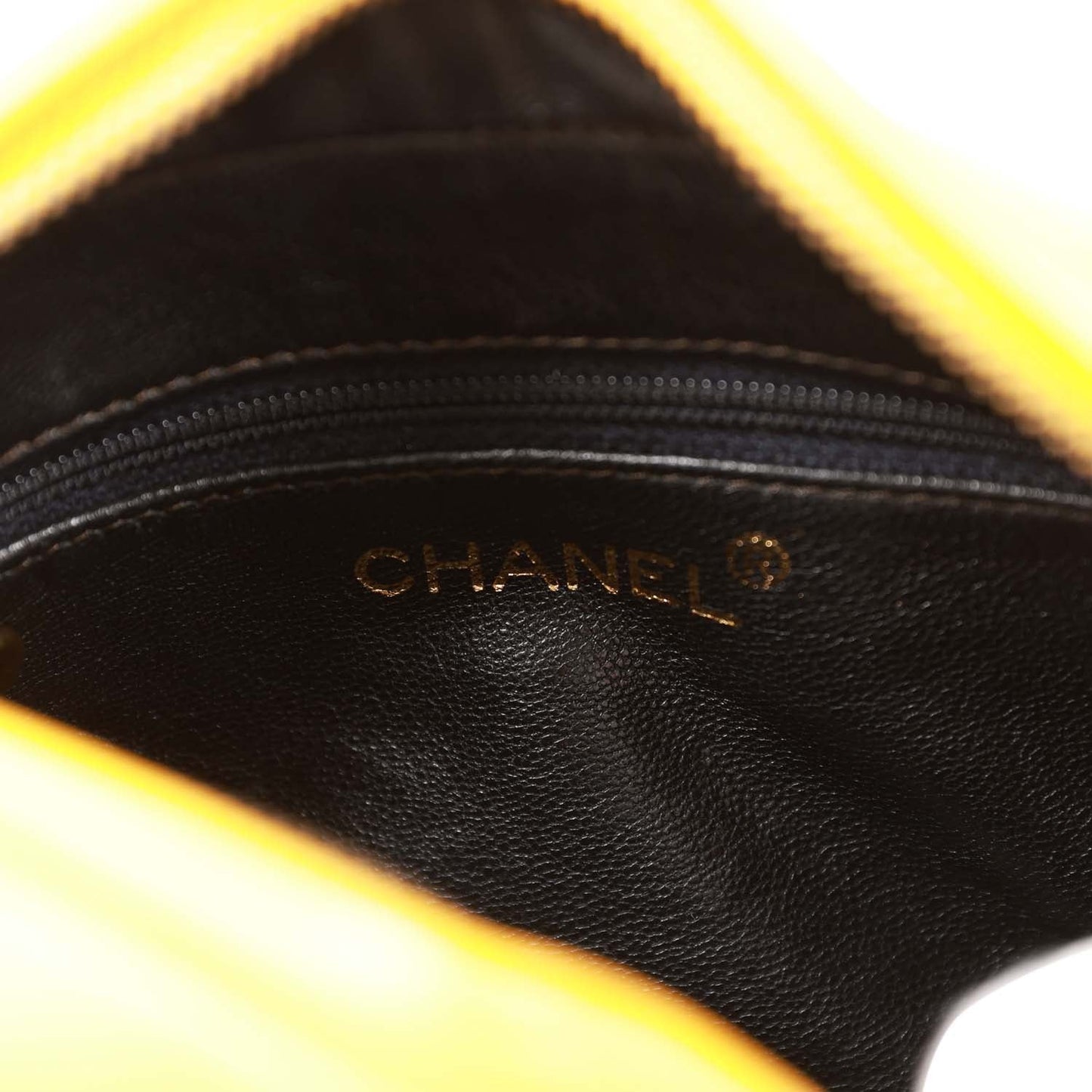 Vintage Chanel Knotted Camera Bag Yellow Lambskin Gold Hardware