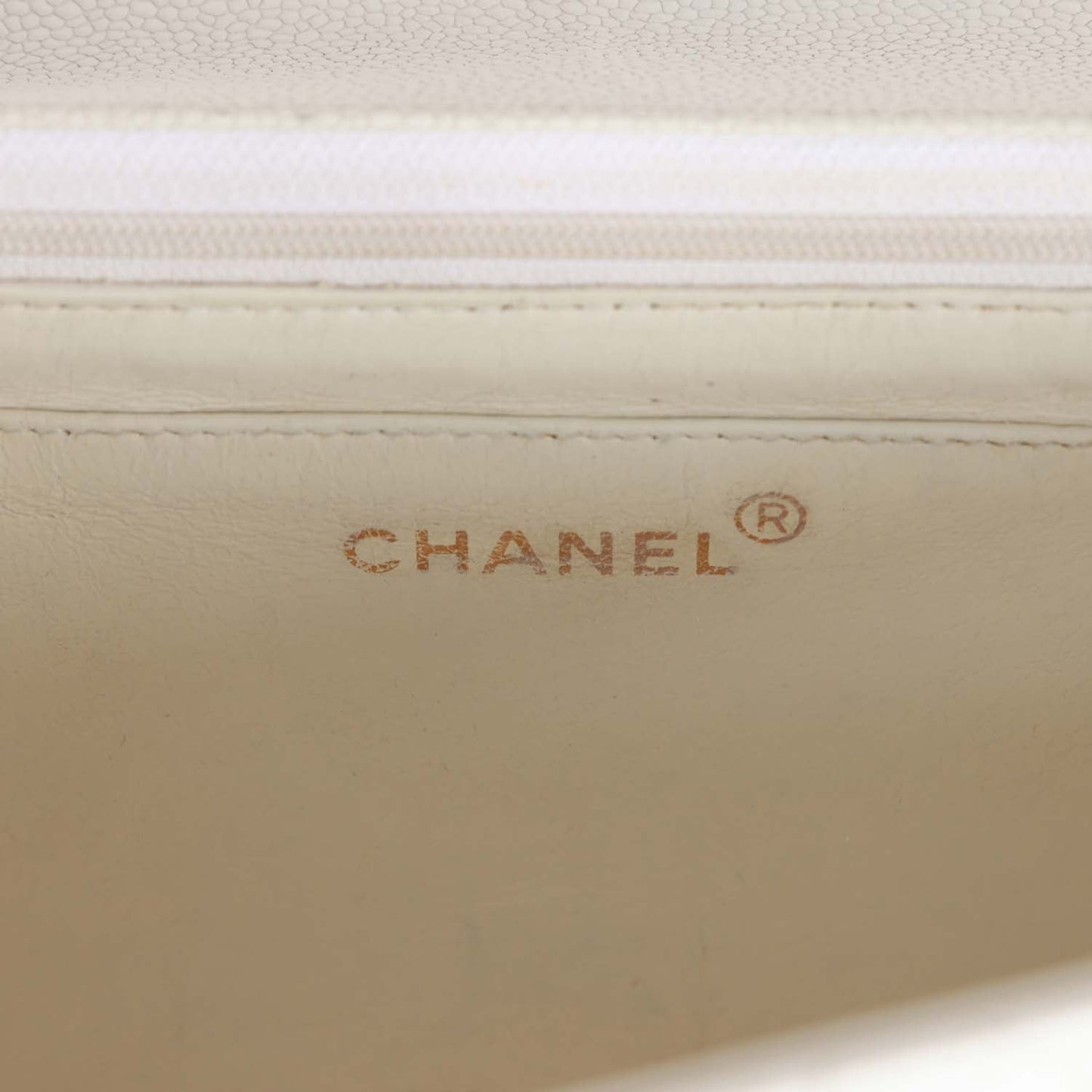 Vintage Chanel Medium Diana Flap Bag White Caviar Gold Hardware