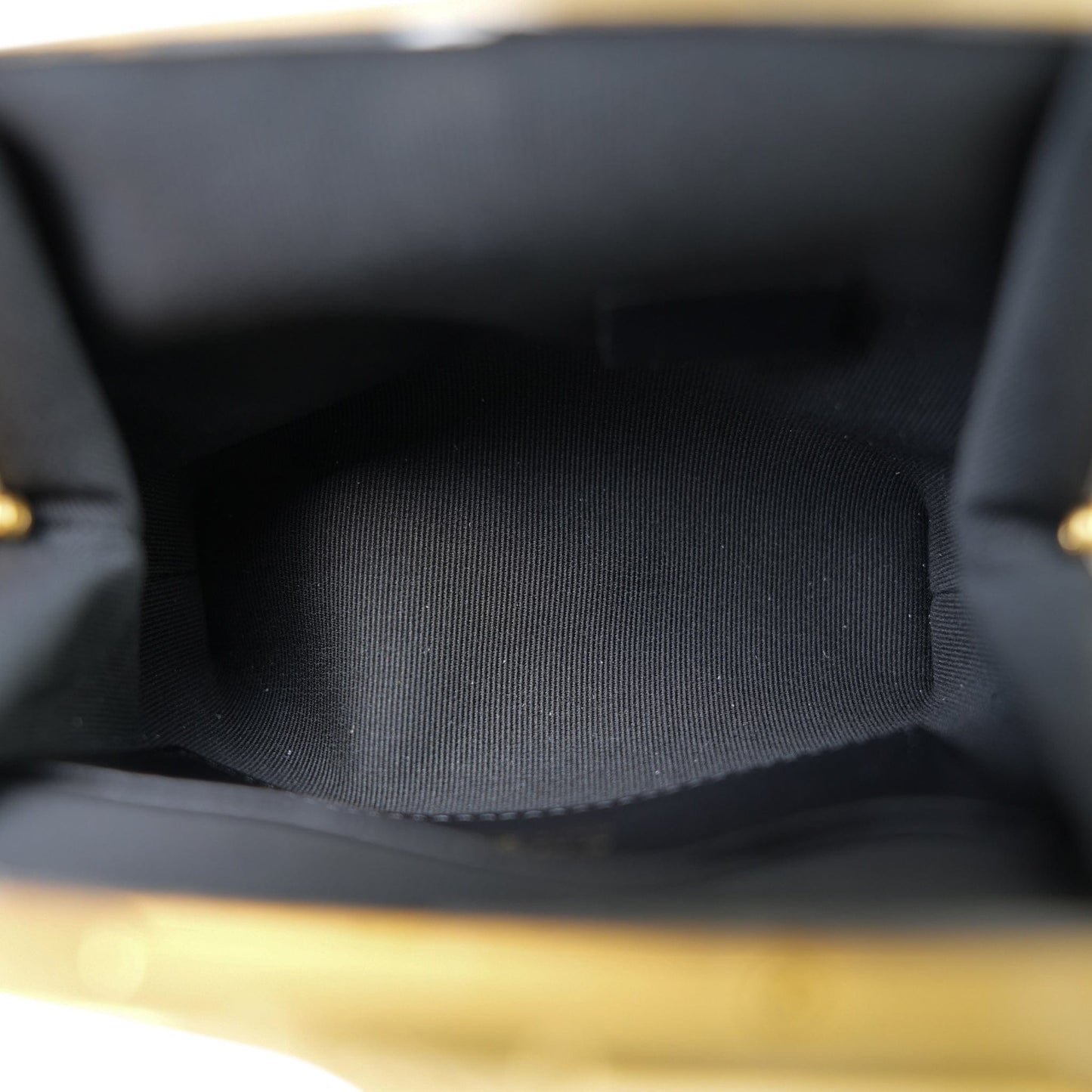24A Black Sequin Tweed Lambskin Bow Clutch With Chain Aged Gold Hardware
