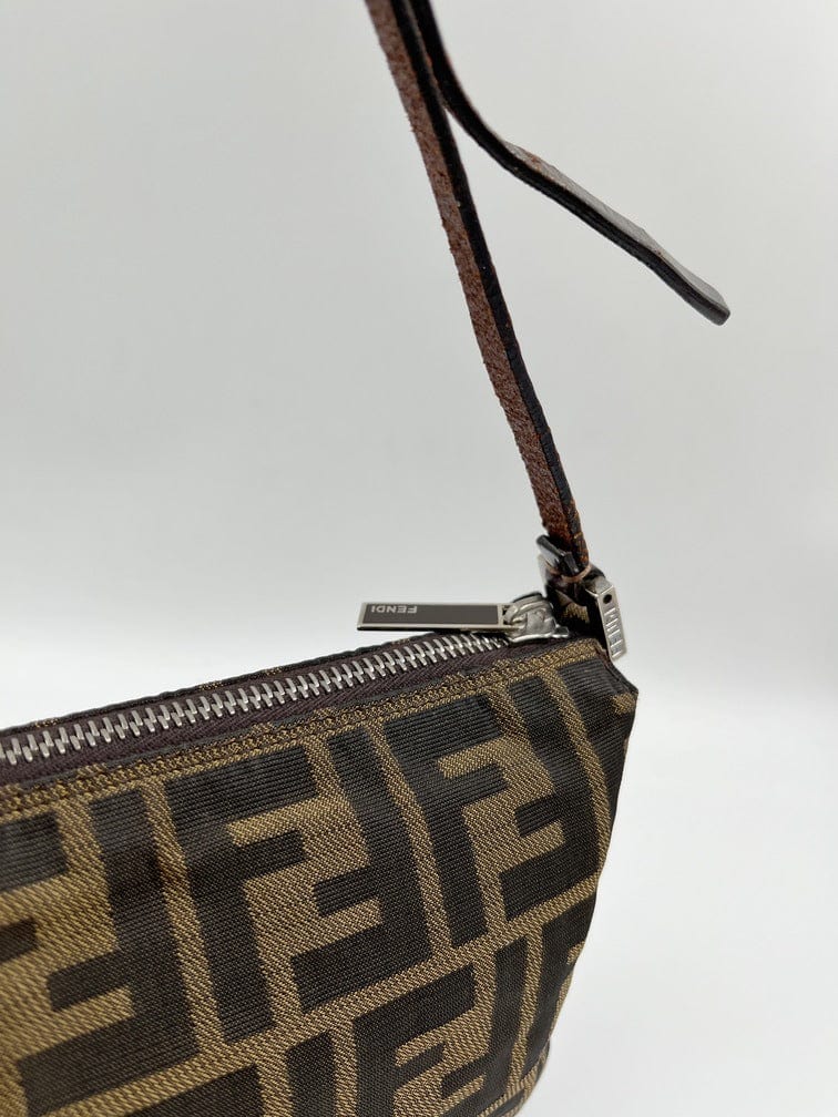 Vintage Fendi Shoulder Bag in Brown Zucca Canvas