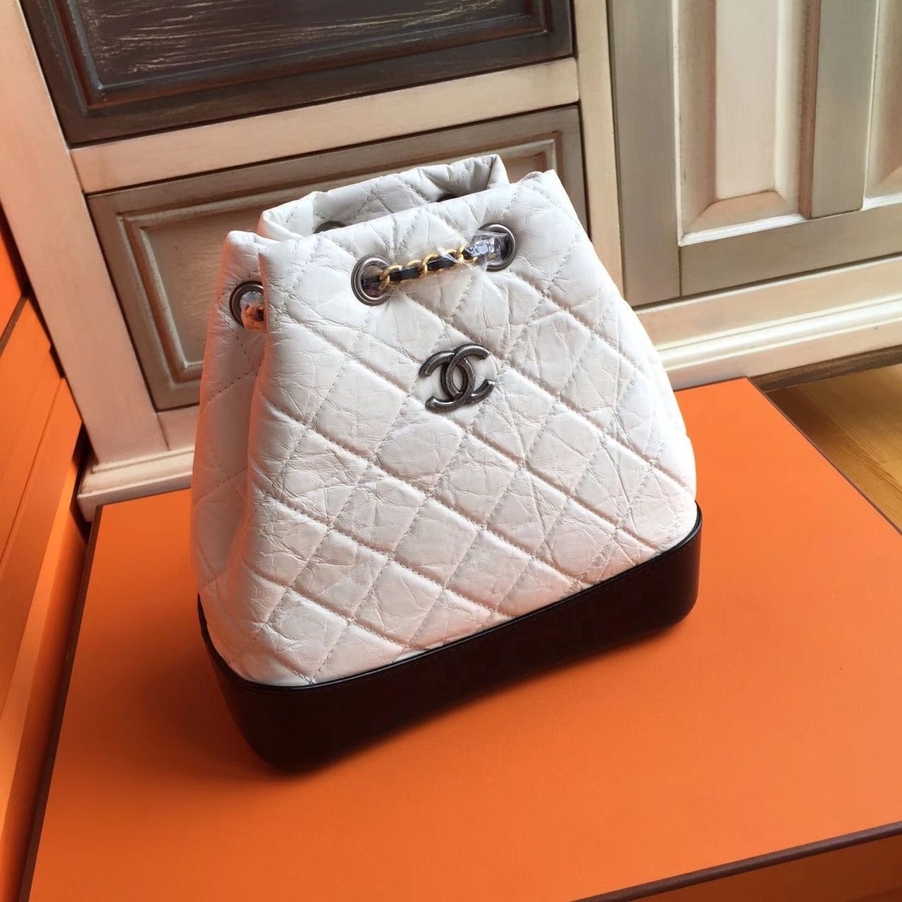 Chanel 2018 Small Gabrielle Backpack White