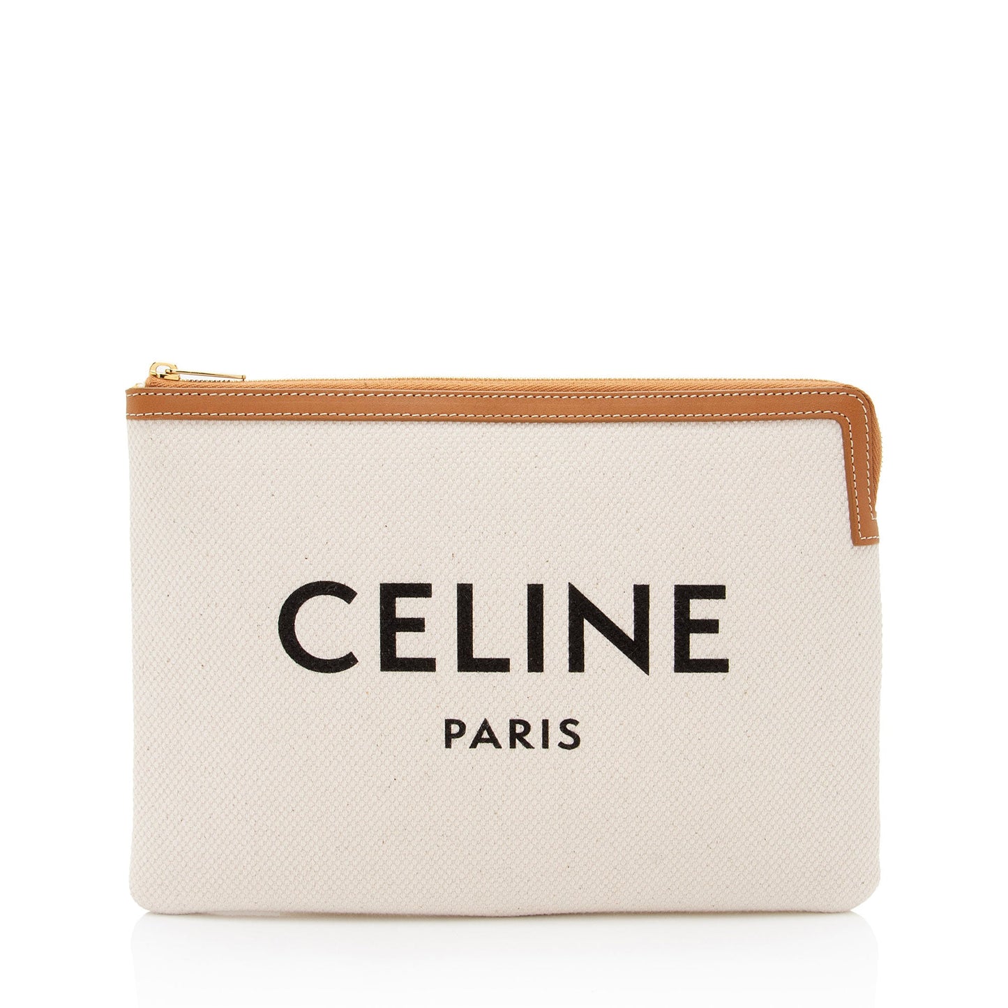 Celine Canvas Logo Zip Pouch