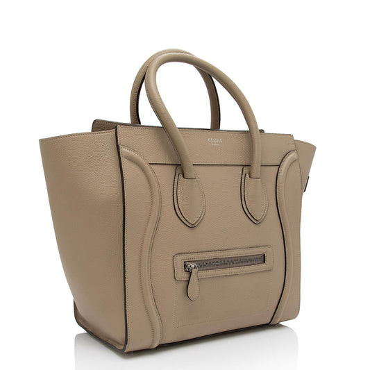 Celine Drummed Calfskin Mini Luggage Tote