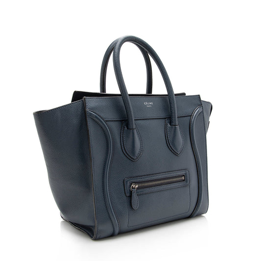 Celine Drummed Calfskin Mini Luggage Tote