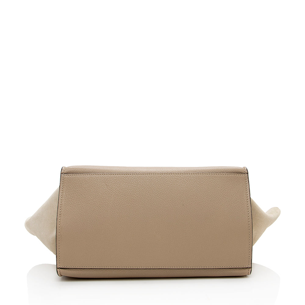 Celine Drummed Calfskin Suede Medium Trapeze Bag