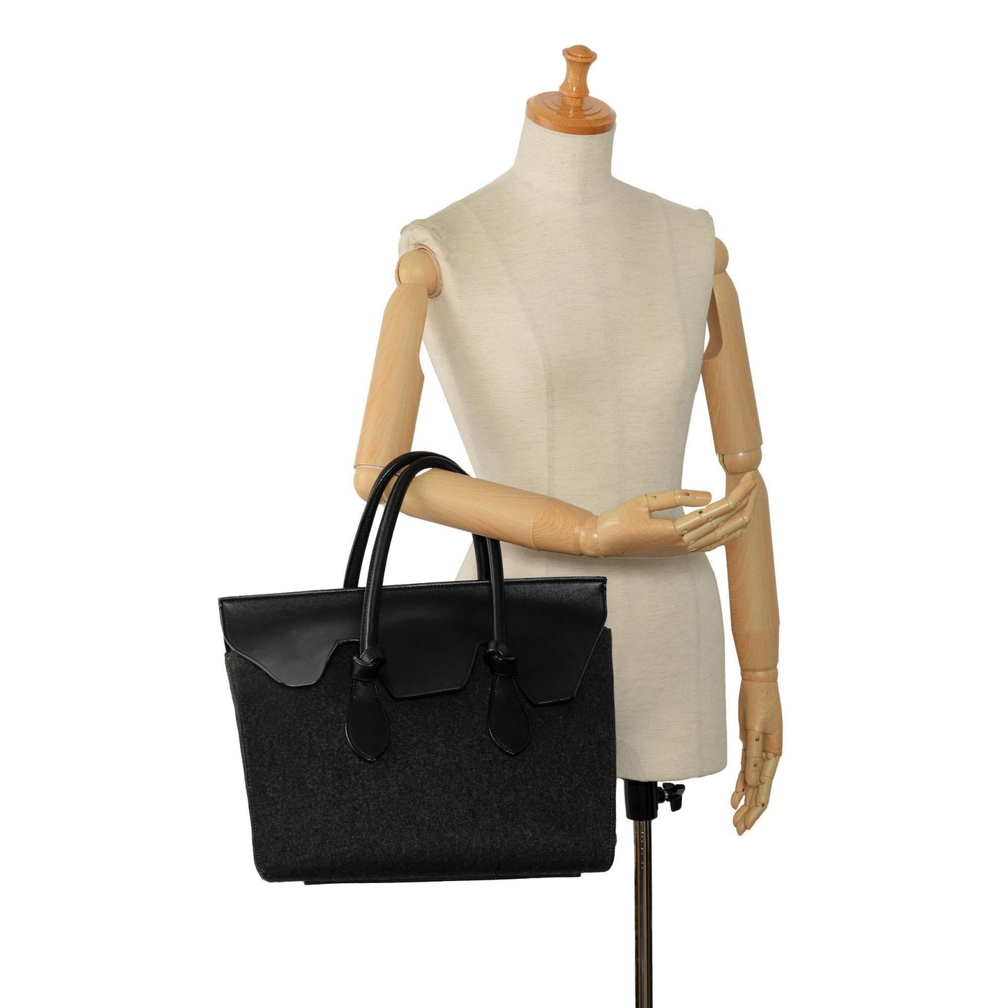 Celine Felt and Leather Tie Knot Tote