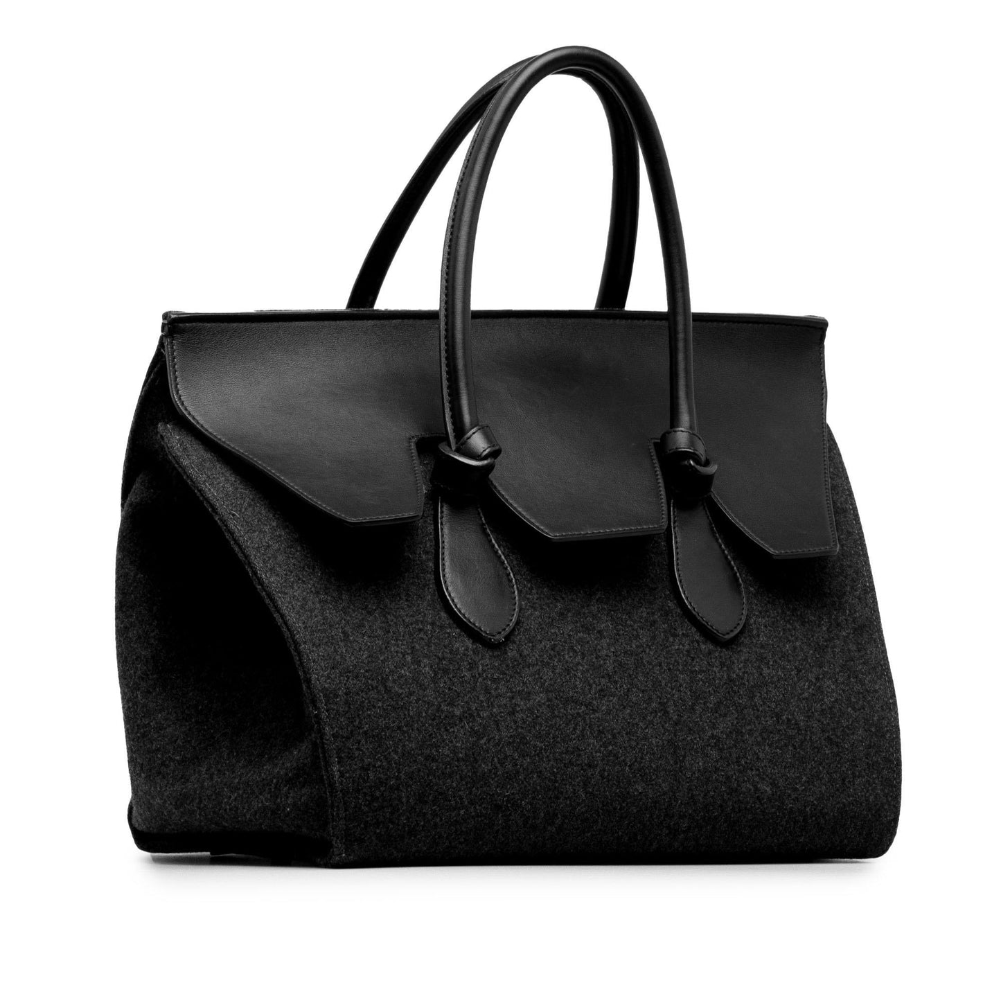 Celine Felt and Leather Tie Knot Tote