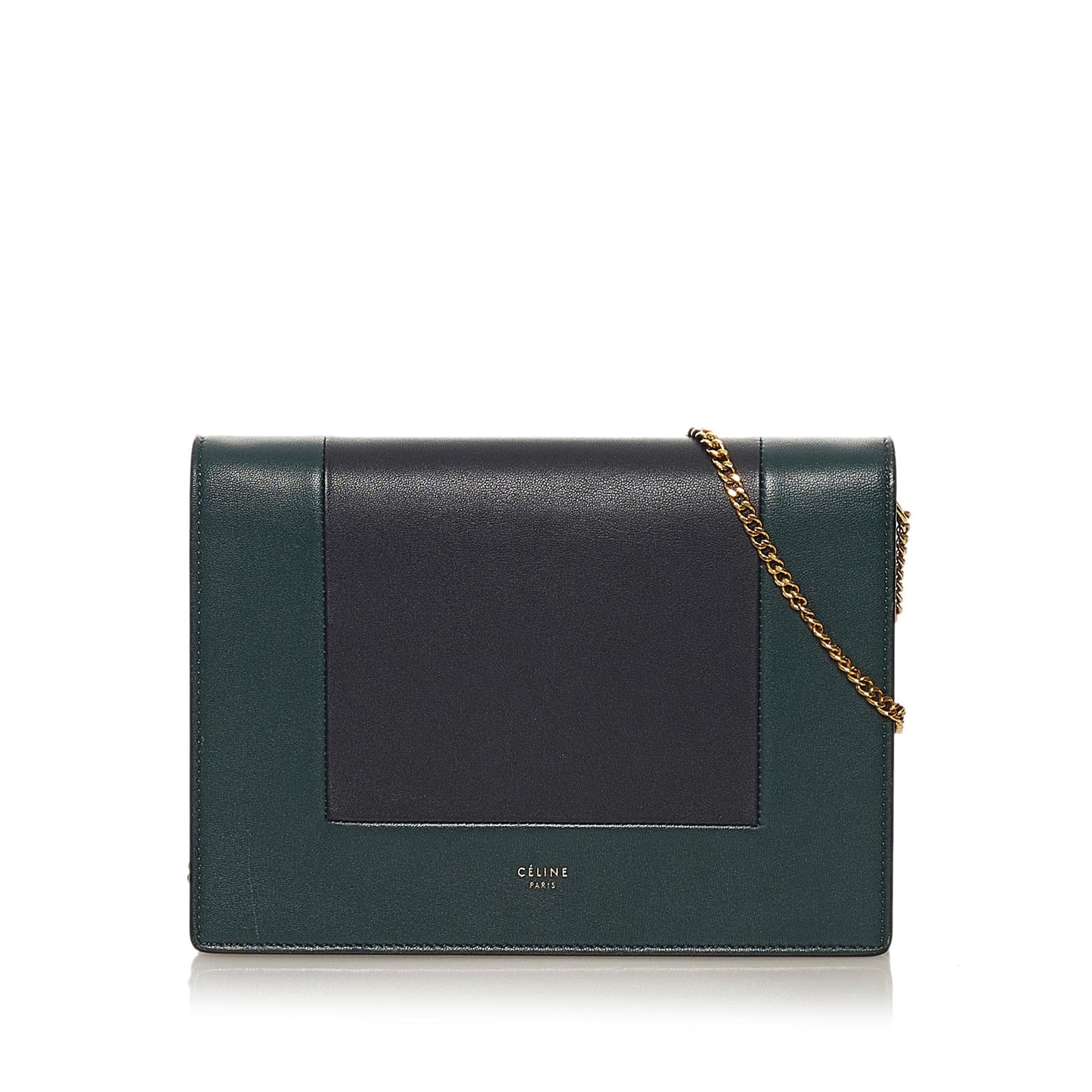 Celine Frame Leather Wallet on Chain