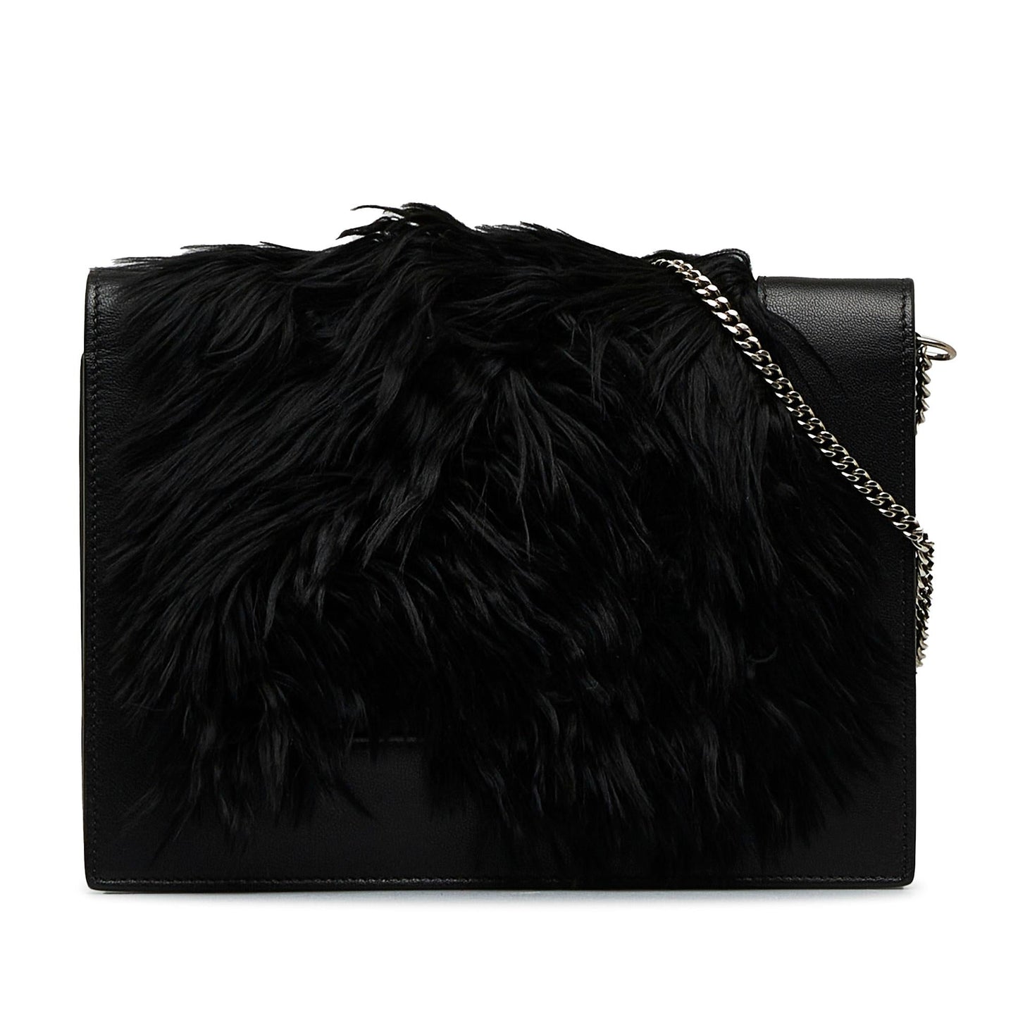 Celine Fur-Trim Frame Crossbody Bag