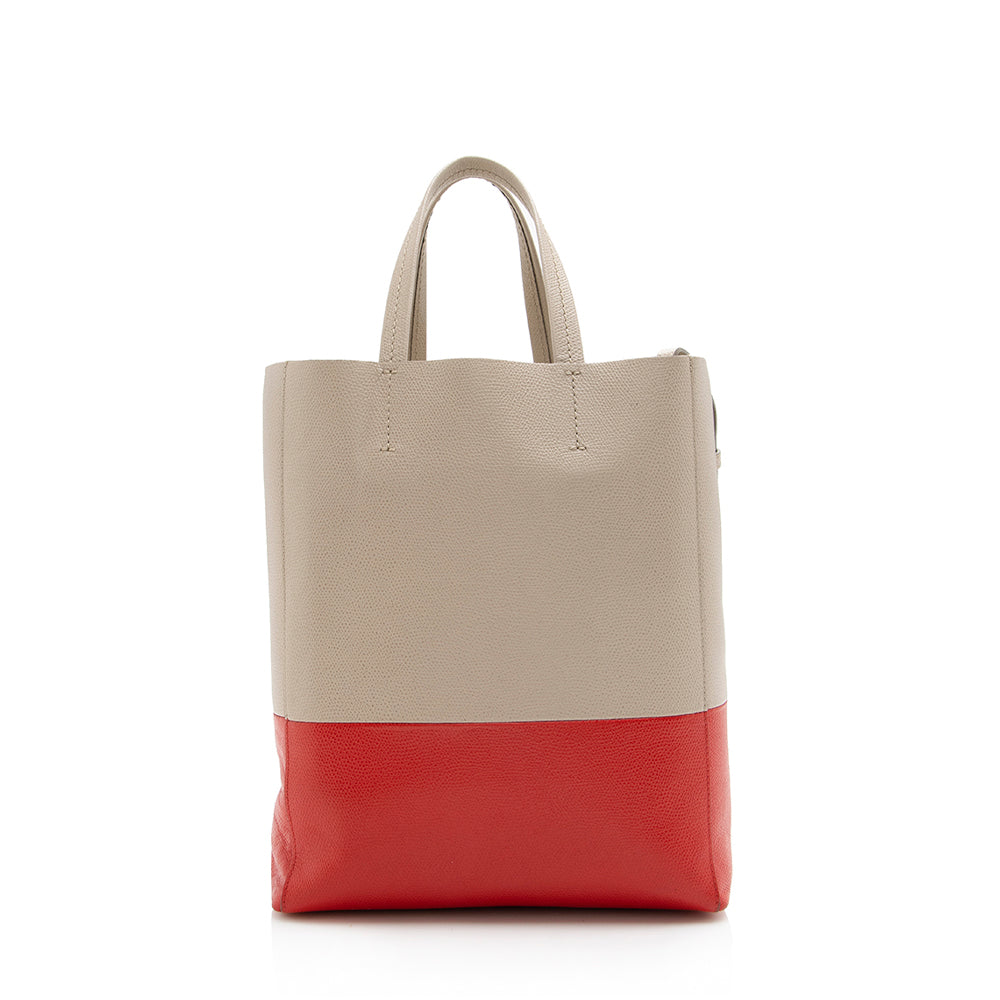 Celine Lambskin Bicolor Cabas Vertical Tote