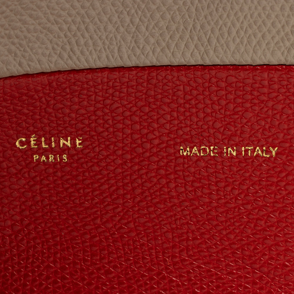 Celine Lambskin Bicolor Cabas Vertical Tote