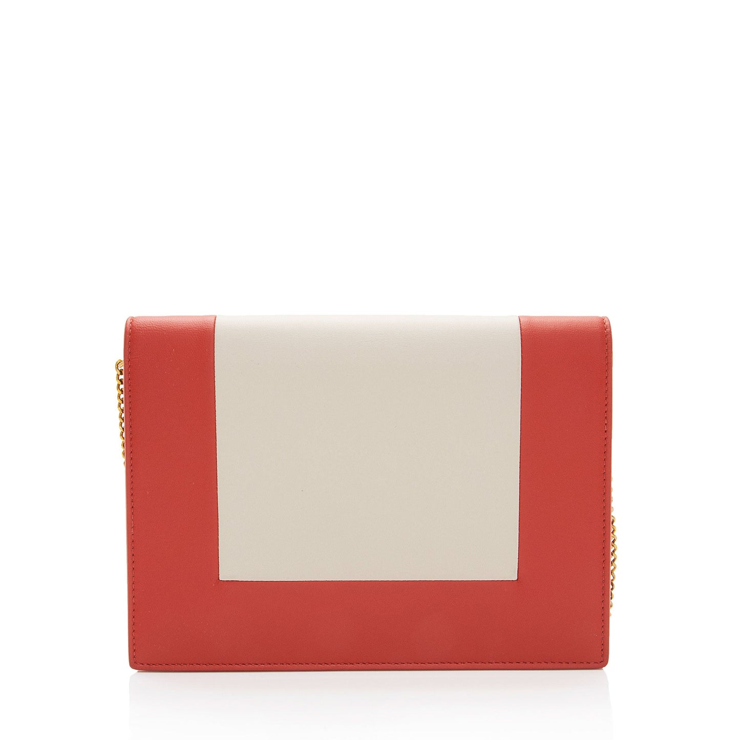 Celine Lambskin Frame Evening Clutch on Chain