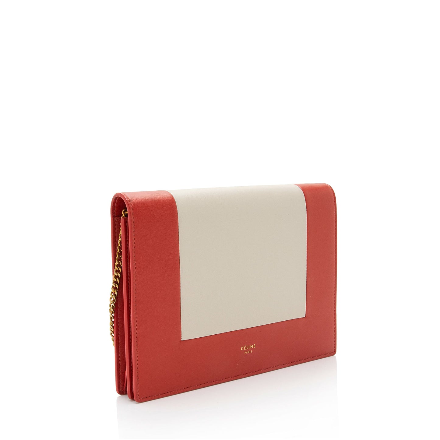 Celine Lambskin Frame Evening Clutch on Chain