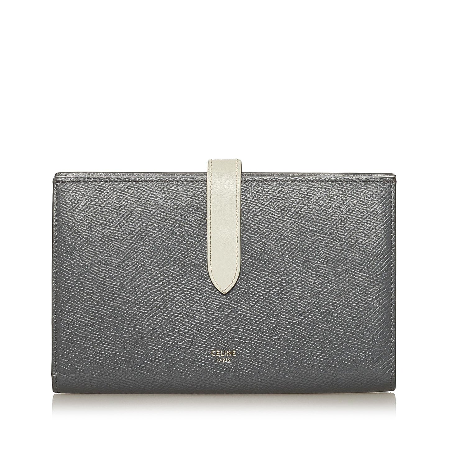 Celine Large Strap Wallet in Bicolour Grained Calfskin