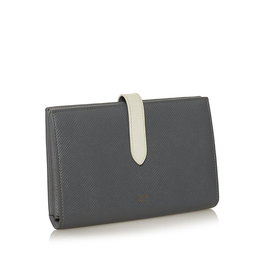 Celine Large Strap Wallet in Bicolour Grained Calfskin