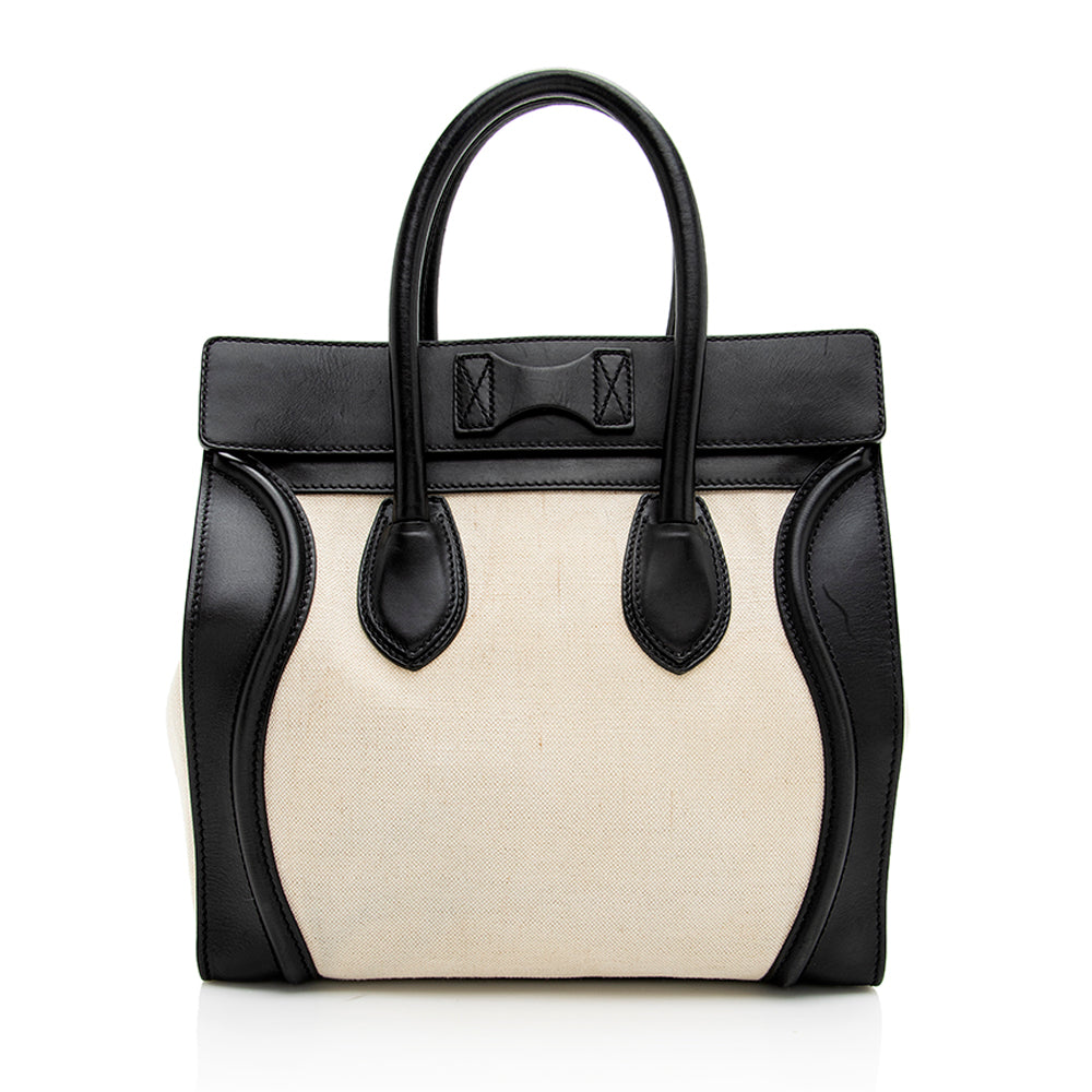 Celine Linen Calfskin Mini Luggage Tote