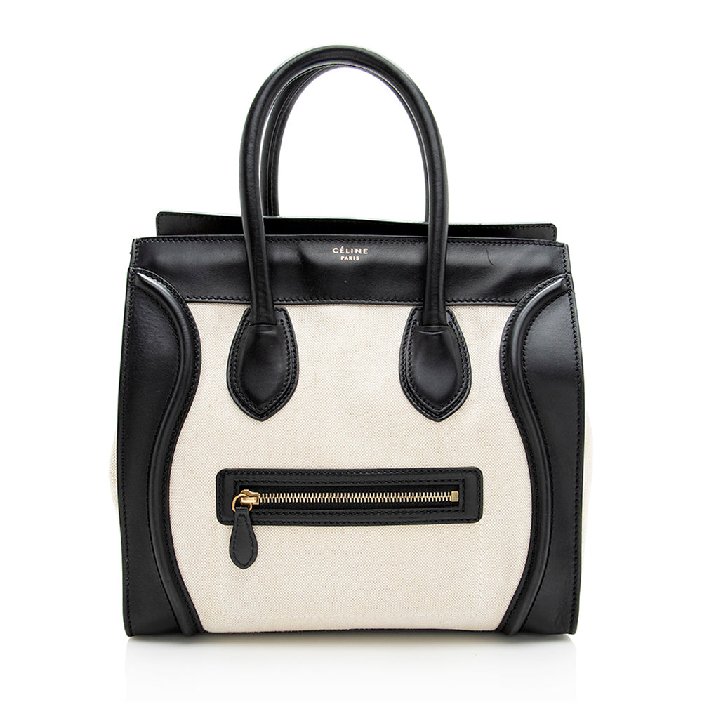 Celine Linen Calfskin Mini Luggage Tote