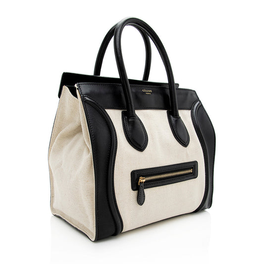 Celine Linen Calfskin Mini Luggage Tote