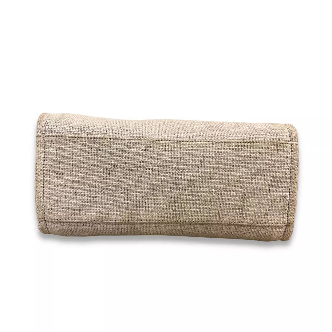 CHANEL WHITE CANVAS DEAUVILLE TOTE BAG