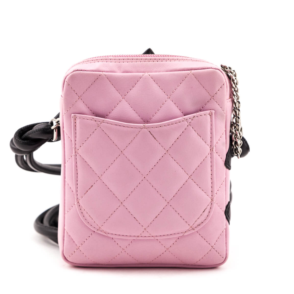 Chanel Pink & Black Calfskin Ligne Cambon Small Crossbody Bag