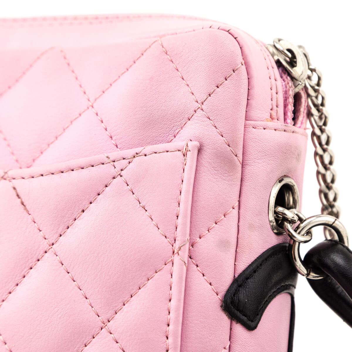 Chanel Pink & Black Calfskin Ligne Cambon Small Crossbody Bag