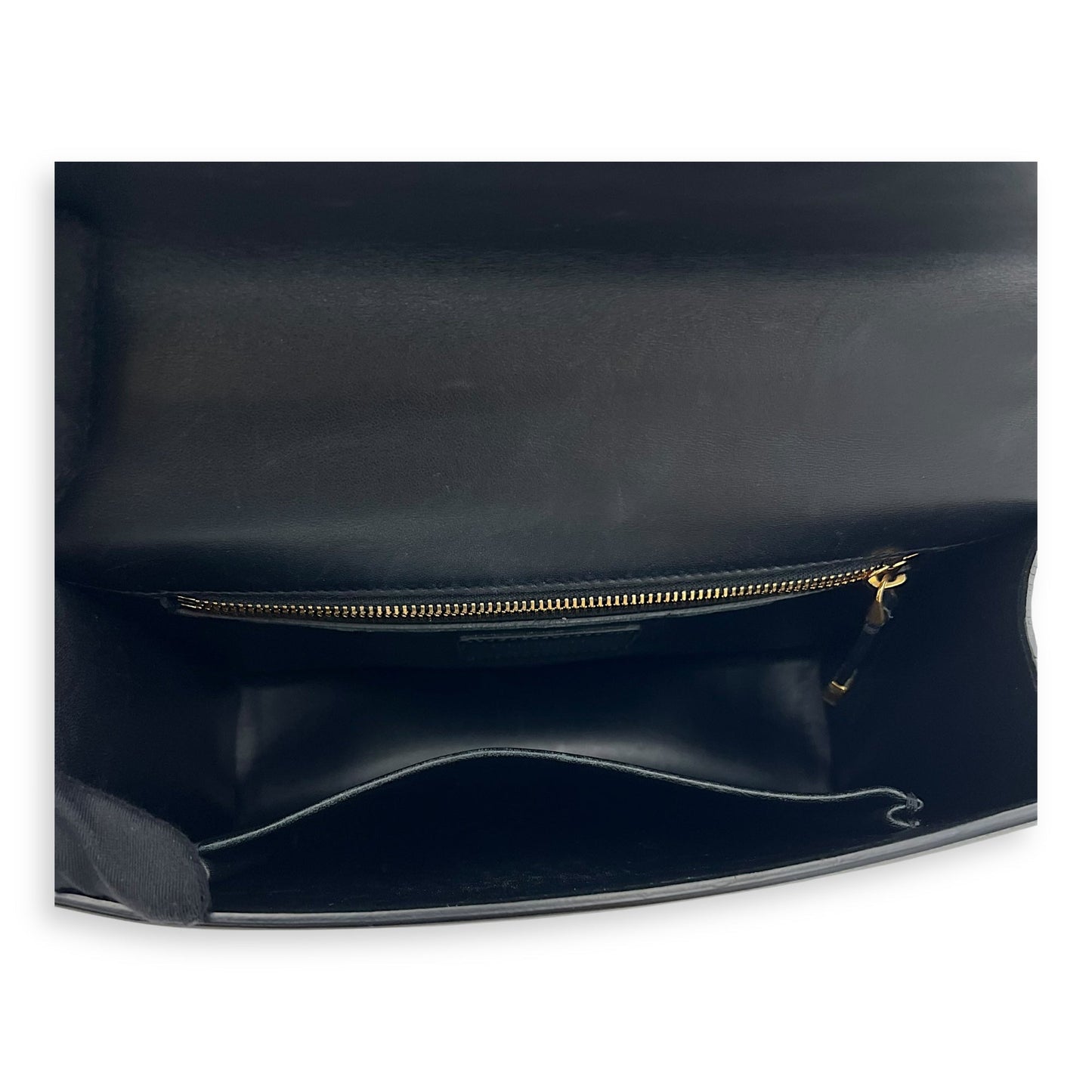 30 Montaigne Crossbody Bag Black in Calfskin, Gold hardware