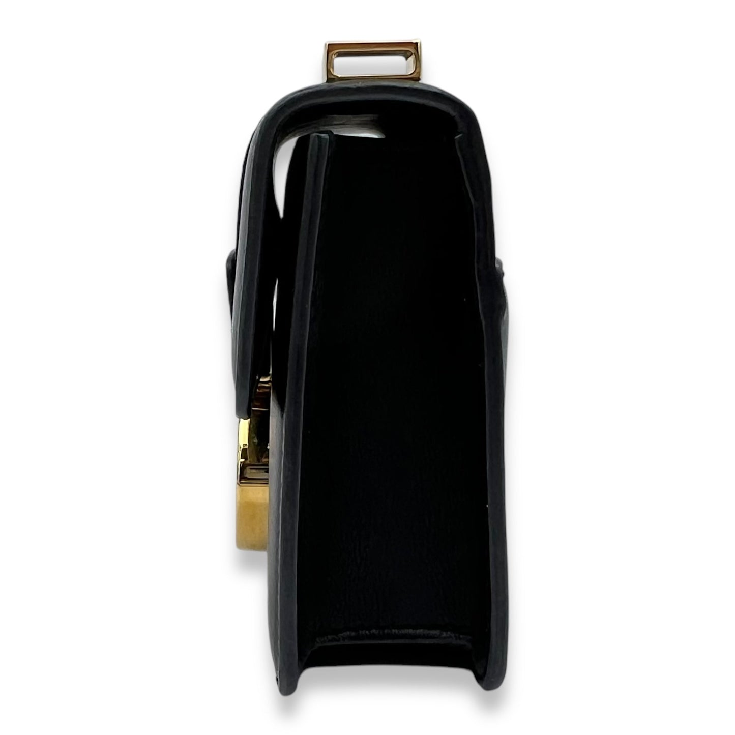30 Montaigne Micro Black Crossbody Bag in Calfskin, Gold hardware