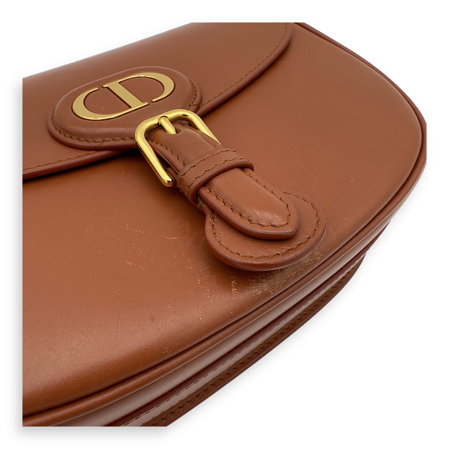 Bobby Shoulder Bag Brown in Calfskin, Gold hardware